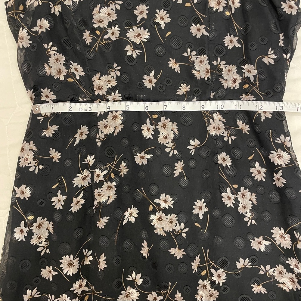 Lulus Terrace Views Black Floral Print Midi Dress Small - Picture 4 of 7